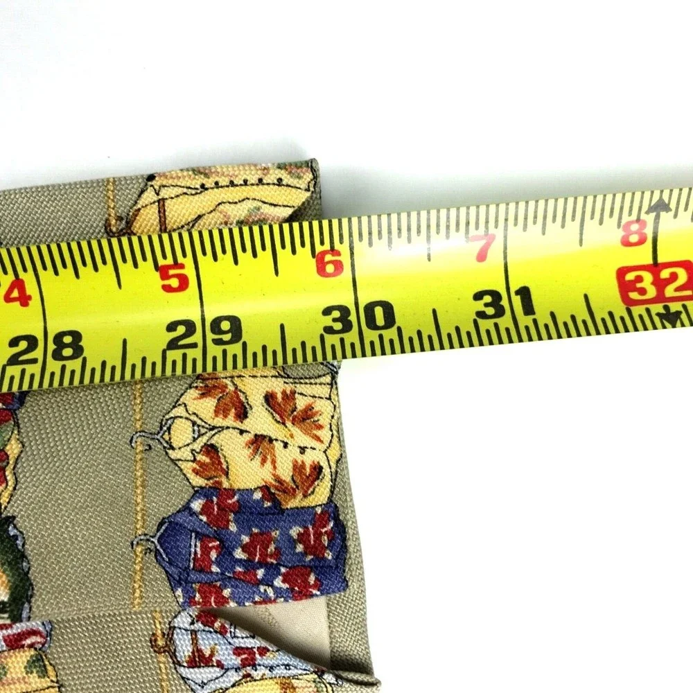RELAX By Tommy Bahama All Silk Tan & Multicolor Tropical Aloha Shirts Square Tie